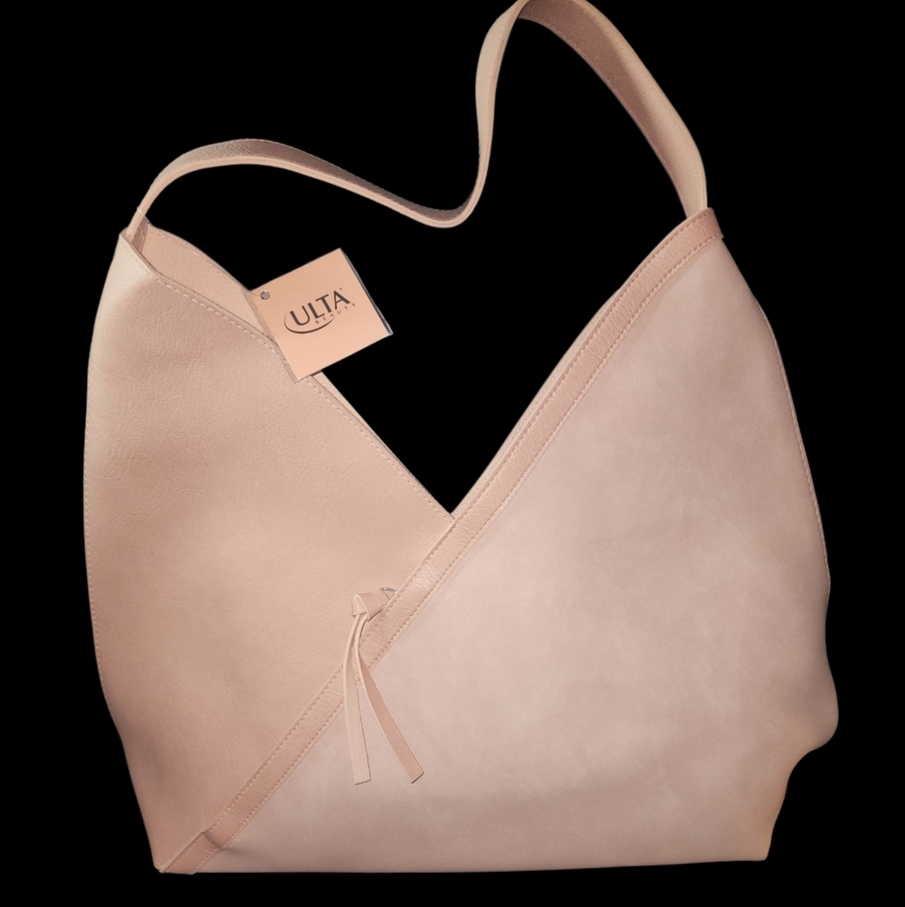 Ulta Beauty Women's Soft Faux Pink Leather Criss Cross Shoulder Bag NWT - Picture 1 of 5